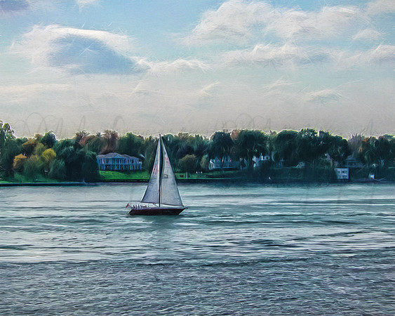 "Sail Boat on a Lake Image"