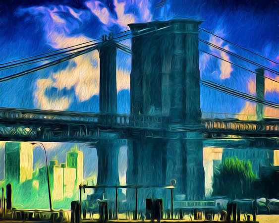 Brooklyn Bridge in the Late Afternoon in Oil