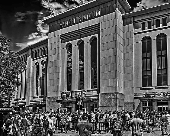 Yankee Stadium Afternoon in B&W
