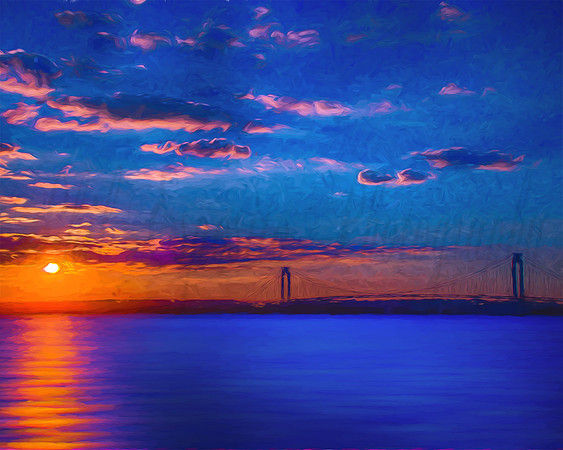 Verrazano Sunset in oil