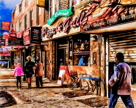 Brooklyn fall day in oil