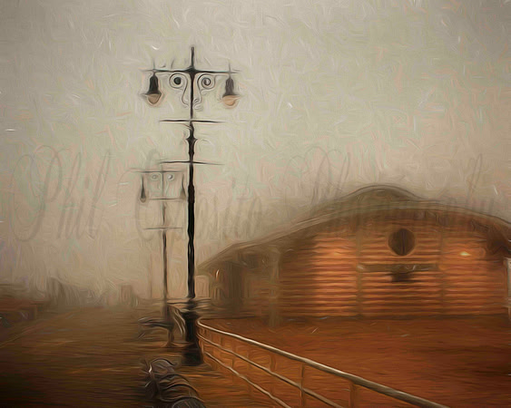 Coney bath house in oil