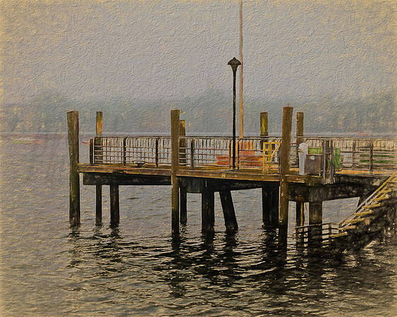 foggy bay in oil
